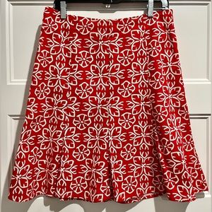 Oscar De La Renta Skirt, size 6, red and white